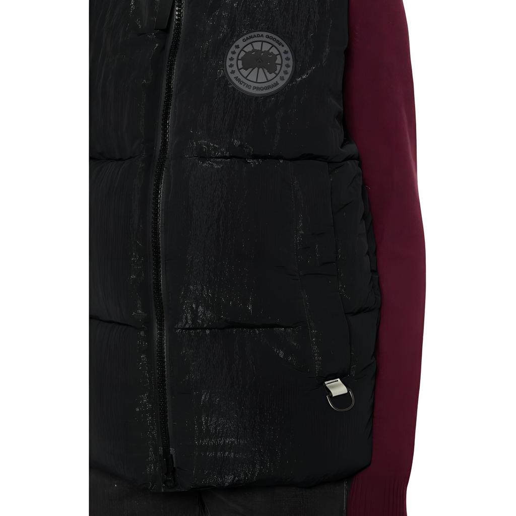 Canada Goose Langford Series FW23 Black Label Windproof Waterproof Insulated Logo Patch Stand Collar Zip Sleeveless Vest Women vests 2616MB1-61