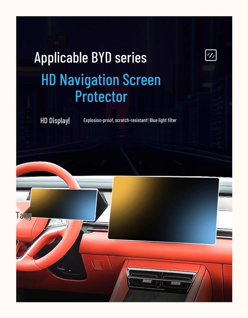 Tempered Screen Protector for BYD Tang L Central Control & Car Navigation Display