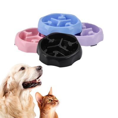 Large Breed Slow Feeder Dog Bowl Effective Slowing Eating Round Shape Anti-spill Pet Food Dish Slow Feeding Column Pet Bowl