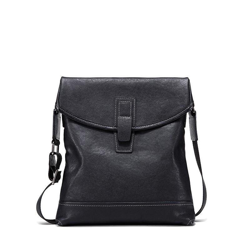 Single Shoulder Bag Men s Leather Vertical Crossbody Top Layer Cowhide Large Capacity Trendy Backpack Urban Minimalist 26x6x28