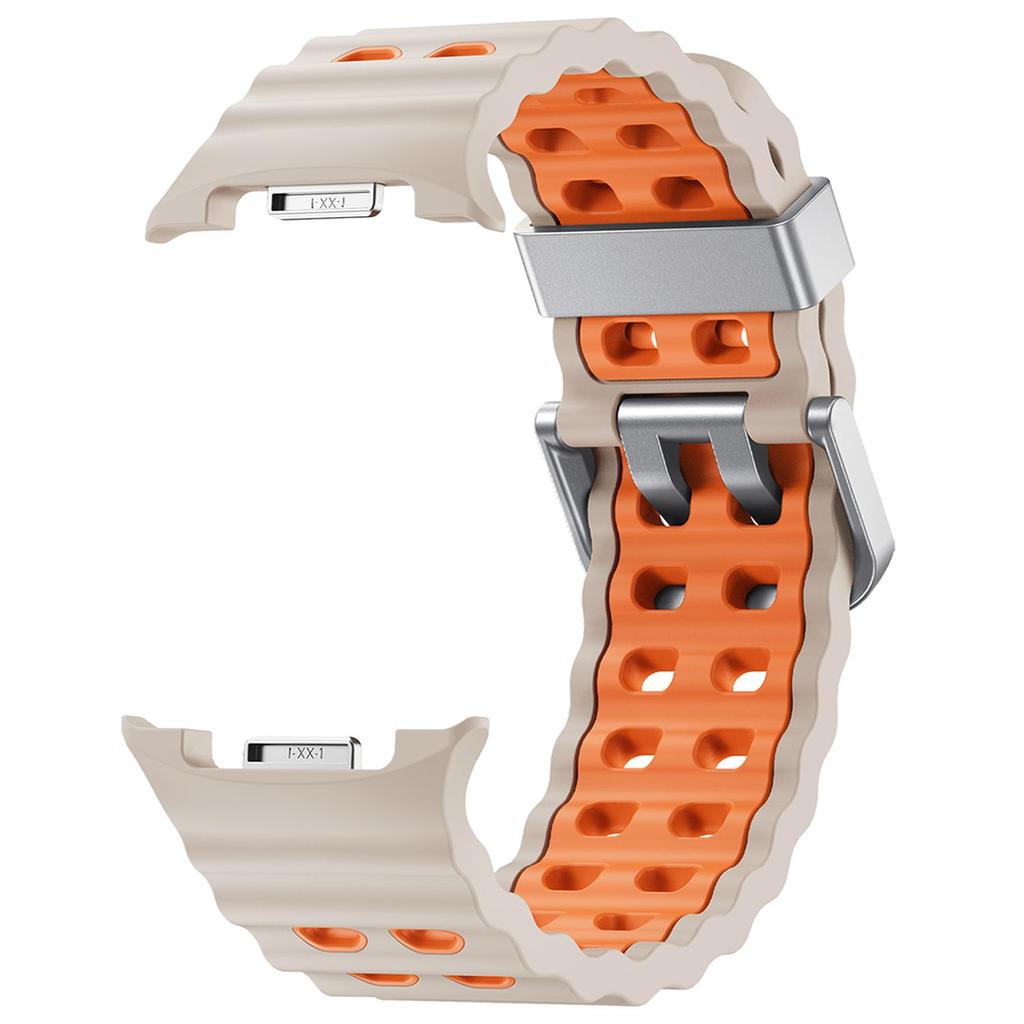 Marine Band for Samsung Galaxy Watch 8/8 Classic Ocean Strap Two-tone Silicone Band for Galaxy Watch 8 40 44mm Sport Bracelet