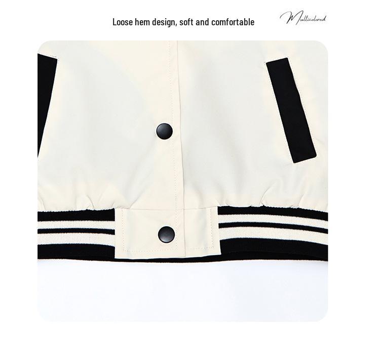 Girls' Cat-Themed Baseball Jacket - 2025 Spring/Autumn Casual Children's Top