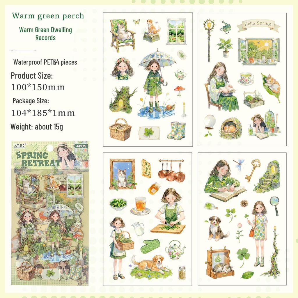 Yue Zhen Waterproof Character Stickers for Journals and Kids - PET Material
