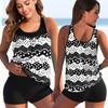 2023 Women Sexy Swimsuit Striped Printed Tankini Female Summer Monokini Swimwear Bathing Suit  Two Pieces Beachwear New