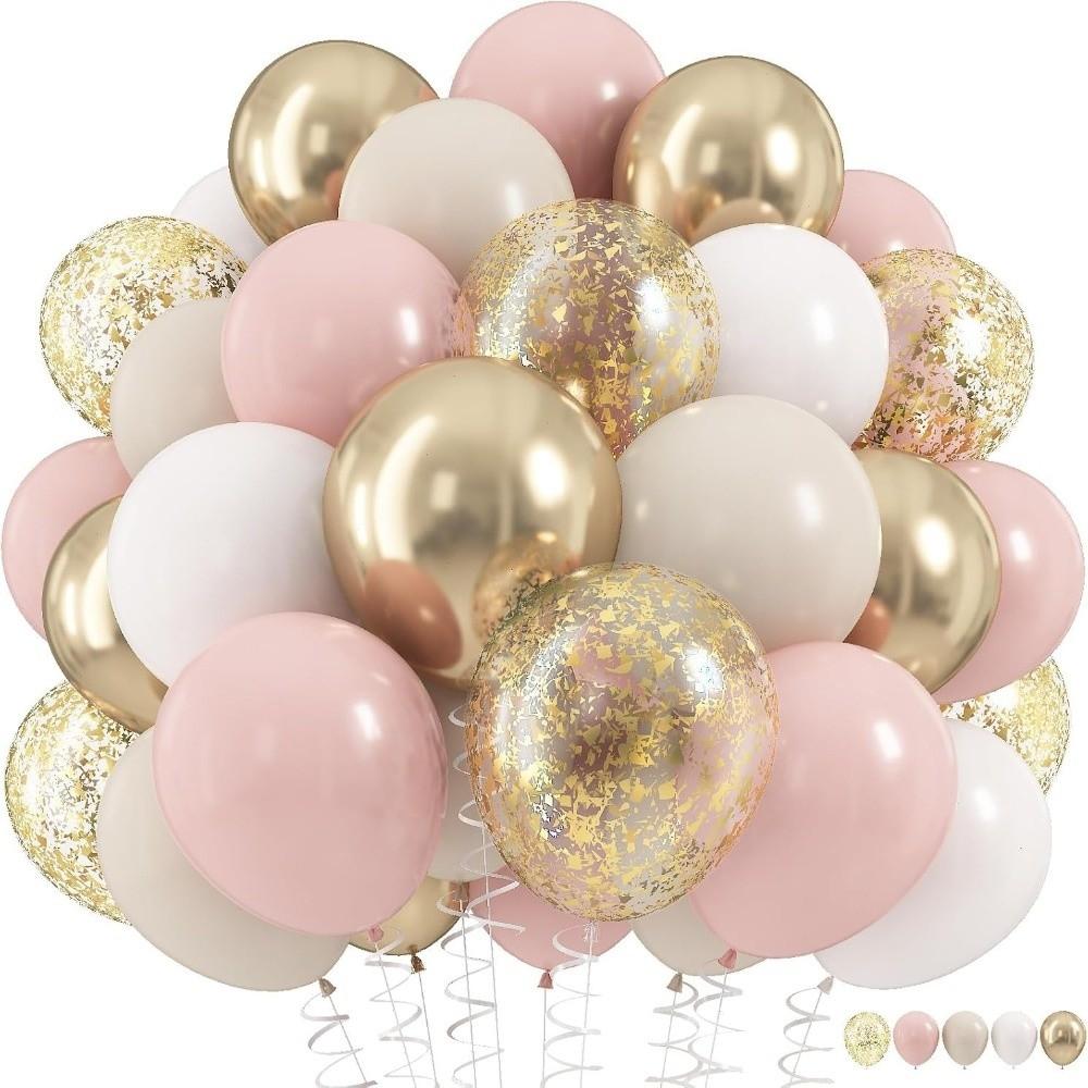 60Pcs 10 Inch Latex Balloons Lightweight Birthday Party Supplies Balloon Set Wedding Decor