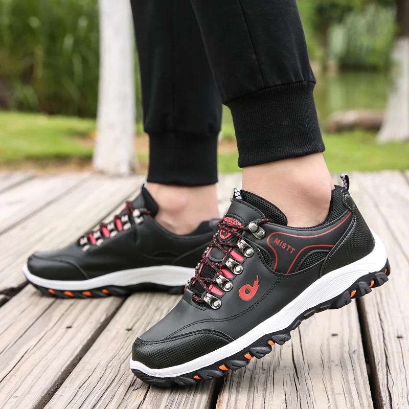 MAEDEF Outdoor Sneakers Men Waterproof Lightweight Breathable Leather Casual Shoes Comfortable Hiking Shoes Fashion Mens Shoes