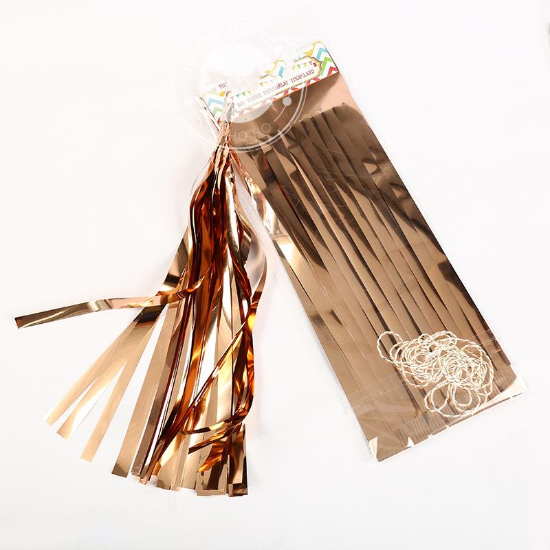 

New Gold Aluminum Foil Tassel Flower Decoration Birthday Party Decor Balloon Bobo Ball Accessories Wedding Celebration Layout 1set