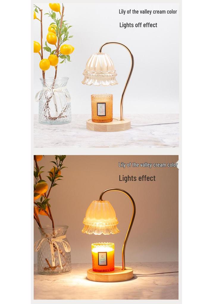 Luxury Glass Aroma Wax Melt Lamp - Fragrance Candle Light for Bedroom, Bedside Table, or Desk. Ideal Decorative Gift.