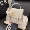 Pu Checked Pattern Single Shoulder Bag For Daily Use Womens Fashion Handbag
