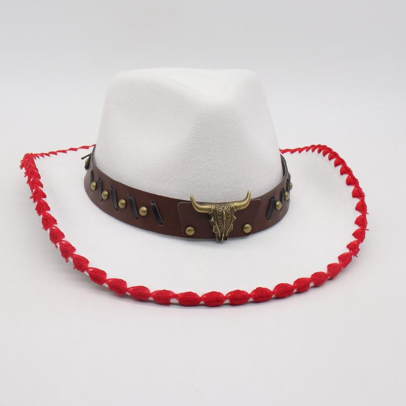 Tibetan Vacation Hemming Top Hat Men'S And Women'S Hat Cowboy Hat Simple Ethnic Style Jazz Hat