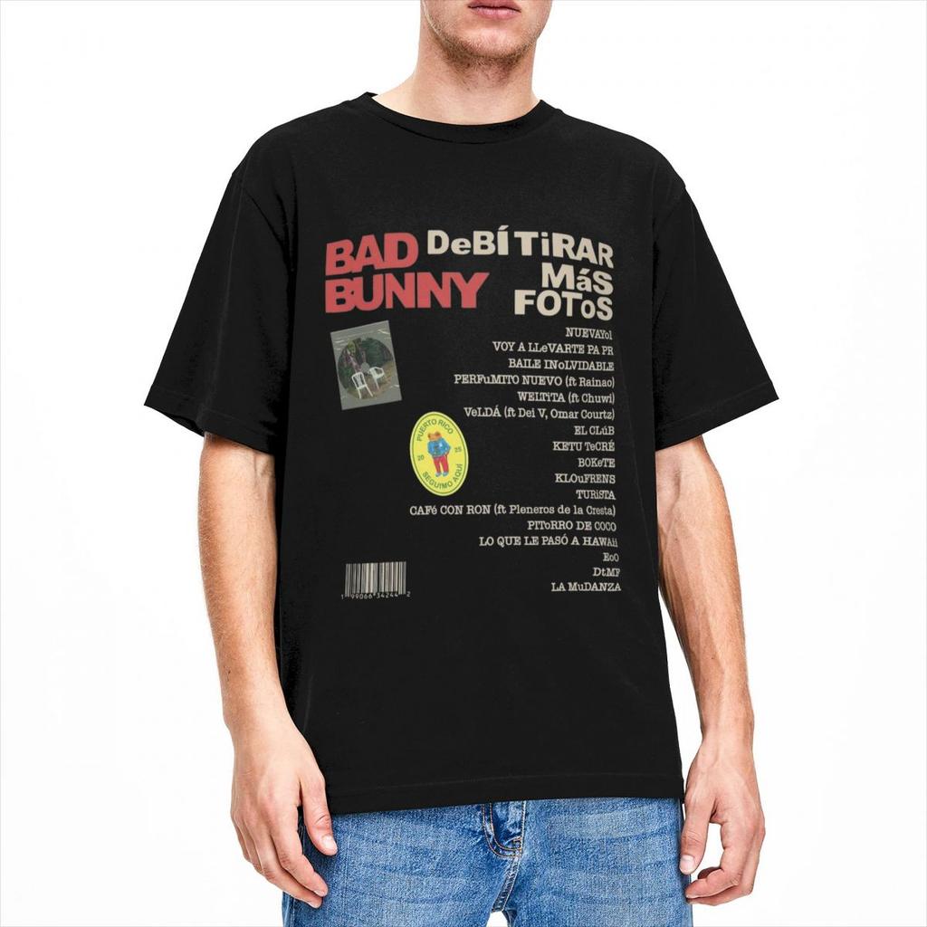 Men Women Bad Bunny DTMF Album With Bear Cartoon Debi Tirar Mas Fotos Shirt 100% Cotton Graphic Printed Tee Shirts Top Clothing