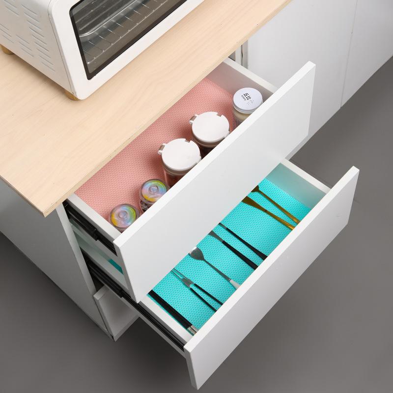 4Pcs Cuttable Drawer Shelf Liner Mat Waterproof Anti Slip Dustproof Cabinet Refrigerator Pad Table Mat For Kitchen Home Storage