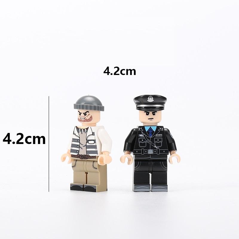 Minifigurky zlodějské policie Panenka Skládání Kompatibilní bloky značky Kostky Anime Model postav Stavebnice Hračky pro děti