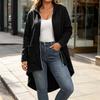 Women's Casual Zip-Up Hoodie Loose Fit Color Long Sleeve Hooded Sweatshirt Jacket