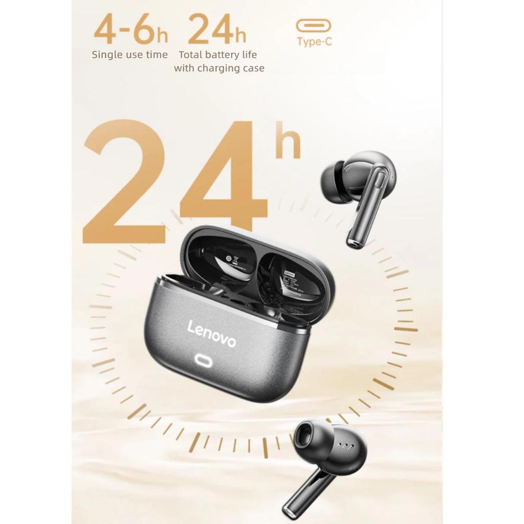 Lenovo Bluetooth Wireless Earphones, Noise-Cancelling Semi-In-Ear Headphones, High-Quality Sound Long Battery Life, EA269 Black