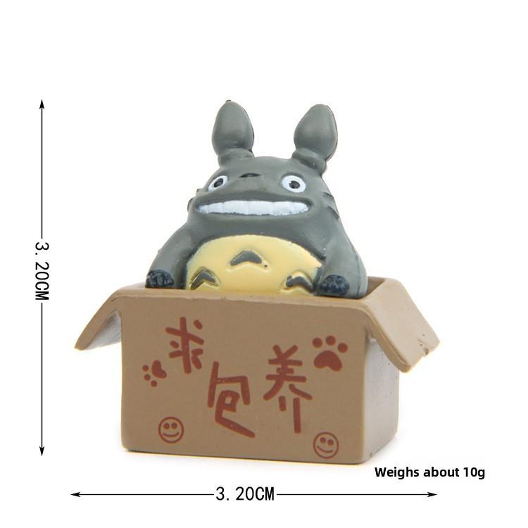 Cartoon Cute Totoro Box Cat Mini Model Decoration Figurine For Landscape Props
