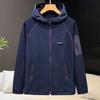 Men's Plus Size Fleece Hooded Jacket Color Block Zip Up Warm Casual Hoodie for Big Men