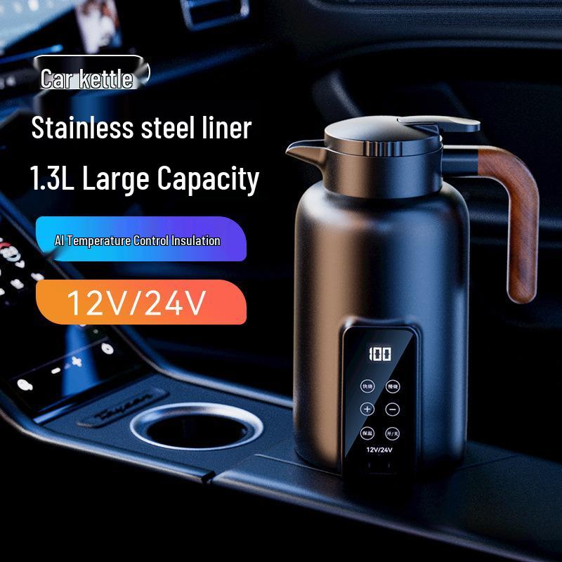 Universal Smart Car Electric Kettle - Large Capacity, Quick Boil, Insulated Cup