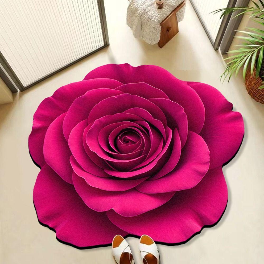 Algae Mud Flower Carpet Non-slip Bathroom Floor Mat Creative Blanket  for Bedside Cloakroom