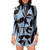 Women's Fashionable Casual High Neck Printed Long Sleeve T-Shirt Pullover Top