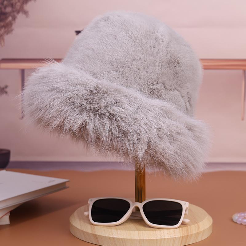 

Жіноча зимова плюшева рибальська шапка - морозостійка, модна, що демонструє обличчя, маленька норкова шапка в монгольському стилі One Size