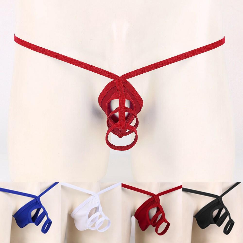 Mens Sheer Mesh G-String Thongs Underwear Bulge Pouch Panties Bikini Briefs