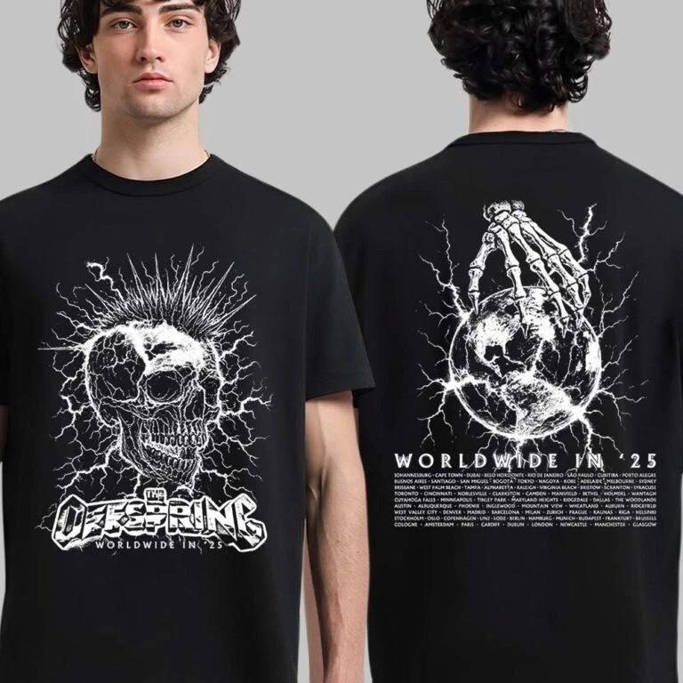 HOT!!! The Offspring Mohawk Skull Worldwide Tour 2025 T-Shirt