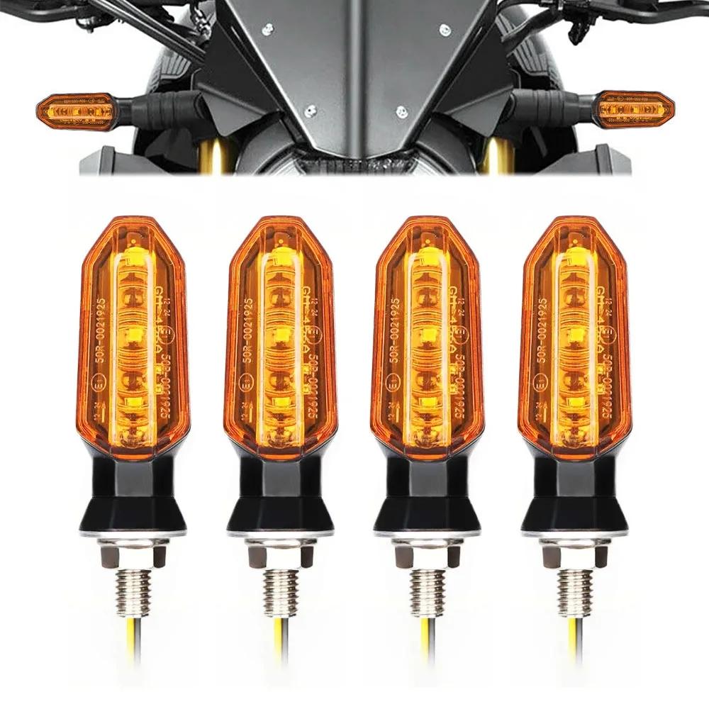 2/4 PCS 8mm Mini Motorcycle LED Turn Signal Lights Amber Flashing Light Blinker Turn Signal Lamp 12V Indicator Lamp Accessories