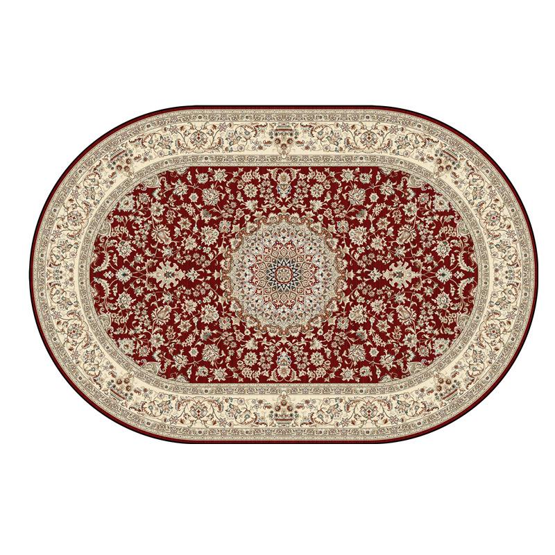 

Oval Carpet Persian Ethnic Style Living Room Carpet Anti Dirt and Anti Slip Sofa Tea Table Carpet 80*120cm