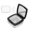 Empty Refillable Powder Case Powder Puff Mirror Spoon Separately Storage Box for Makeup Loose Powder Black
