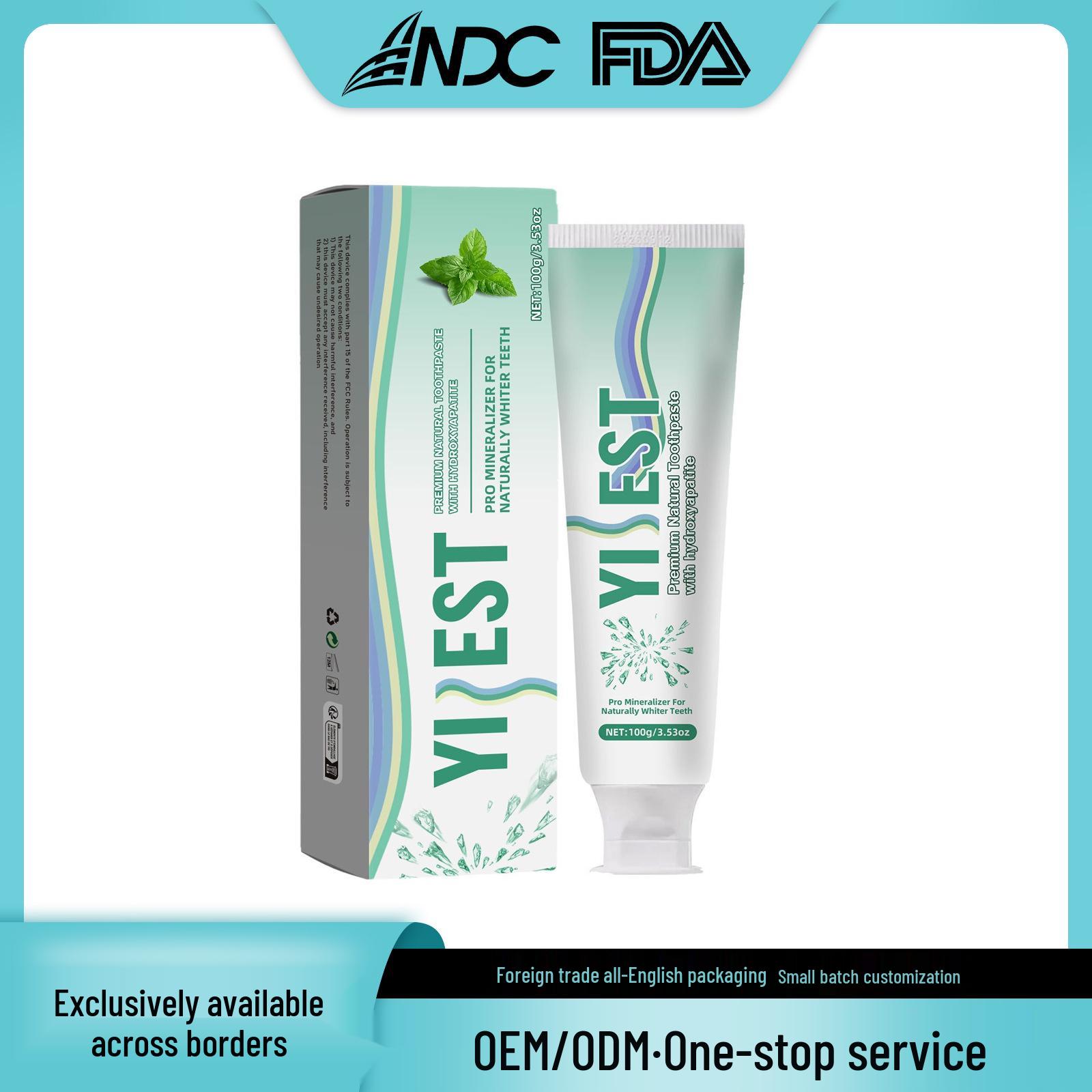 

YILEST Mint Nano-Hydroxyapatite Toothpaste - 100g: Fresh Breath, Stain Removal & Whitening.