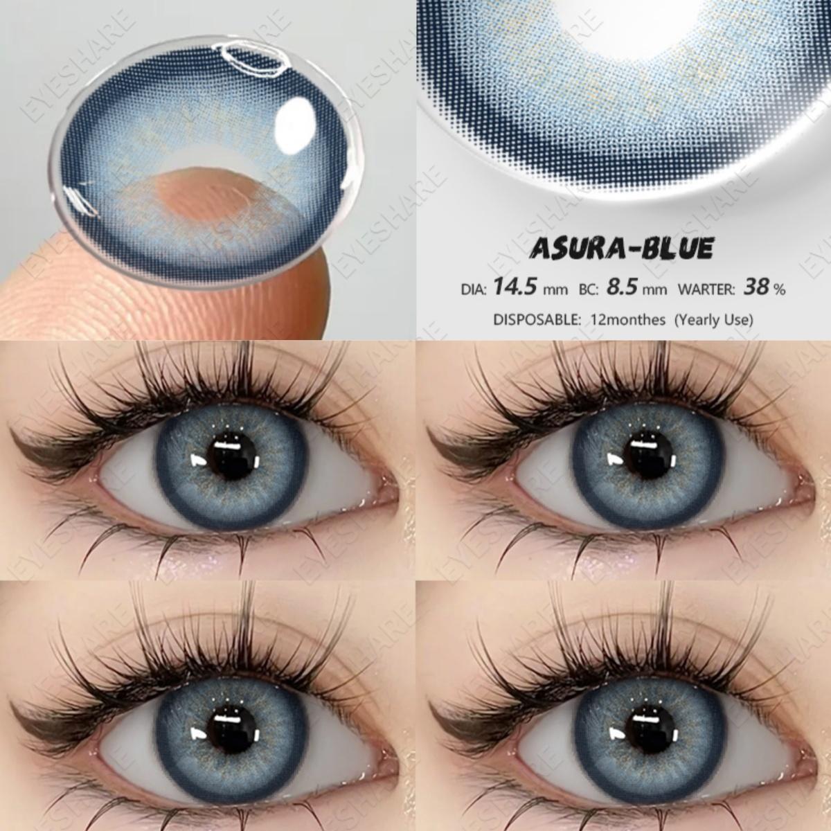 

Цветные контактные линзы EYESHARE, сапфировые линзы для очков, небесно-голубые контактные линзы, коричневые линзы, серые контактные линзы натурального цвета, 1 пара 0