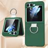 Solid Color Folding With Finger Ring Buckle Case For Samsung Z Flip 6 5 Zflip 5 Z Flip4 Z Flip 3 5G Shockproof Matte Clear Cover