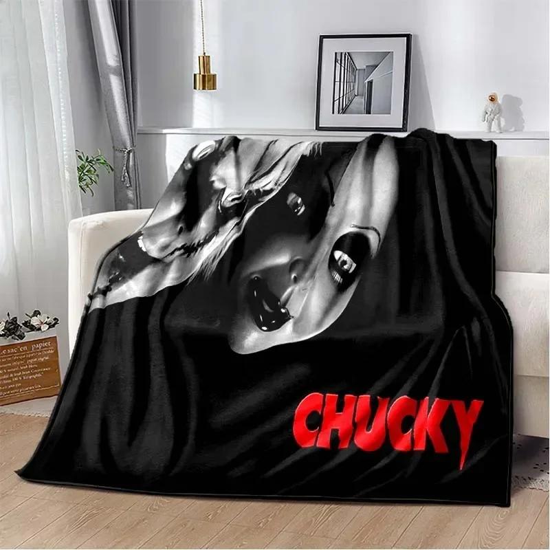 3D Horror Movie Character Chucky Saw Cartoon Area Blanket Fashion Soft Cozy Living room Bedroom Sofa Bed Travel Blanket