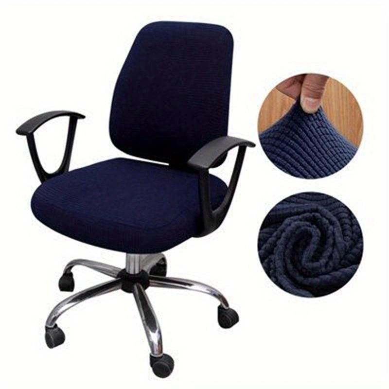 2Pcs/Set  Office Chair Cover Solid Color Stretch Jacquard Elastic Covers For Desk Computer Chair