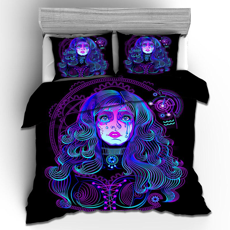 Kemila 3D Digital Printing 12 Constellations Gorgeous Quilt Cover Pillowcase Double Bed Set Sheet Soft Bedding Pictures