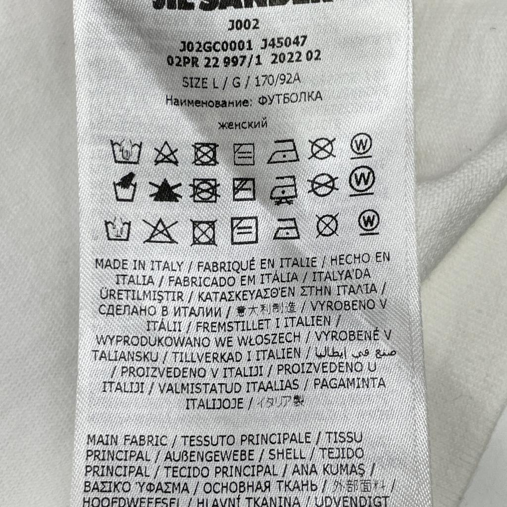 JIL SANDER J02GC0001 White Front Logo T-shirt tops L whiteUsed