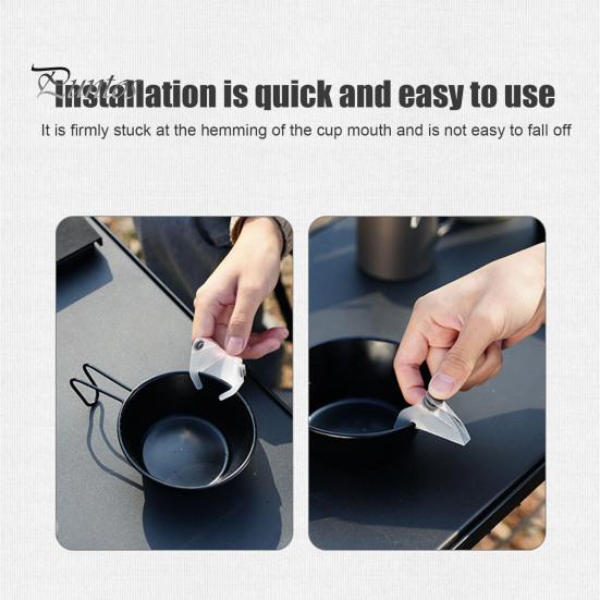 Camping Cup Spout Food Grade Heat-Resistant PP Snap Button Outdoor Hiking Backpacking Picnic Pot Mug Water Guide Nozzle Attachment Camping