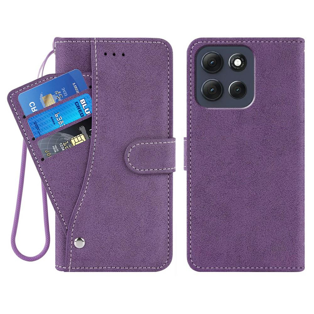 

For Motorola Moto G86 Power 5G Case Retro PU Leather Wallet Phone Cover with Rotating Card Slots Holder