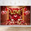 Valentine's Day Photography Backdrop February 14 Romantic Valentine Scenes Red Love Heart Floral Wedding Party Photo Background