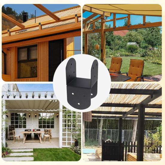 4 Stück Pfostenkappen Verbindungsbügel Pfosten mit Balken verbinden Pfostenoberteil Schwerlast-Befestigung Balkenschuh Metall Pergola-Verbinder