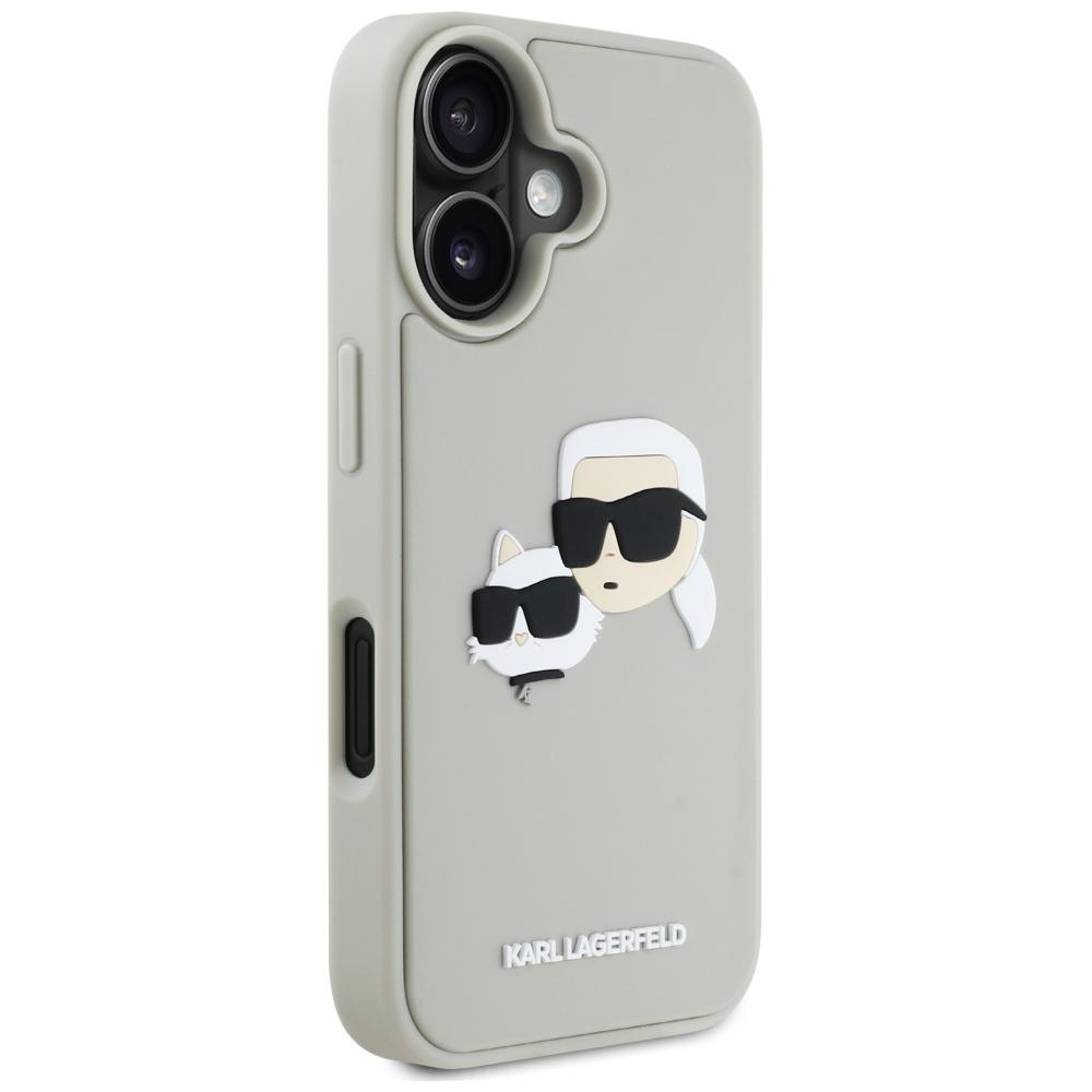 Karl Lagerfeld Hc 3D Rubber Double Heads Case For Iphone 16 Beige