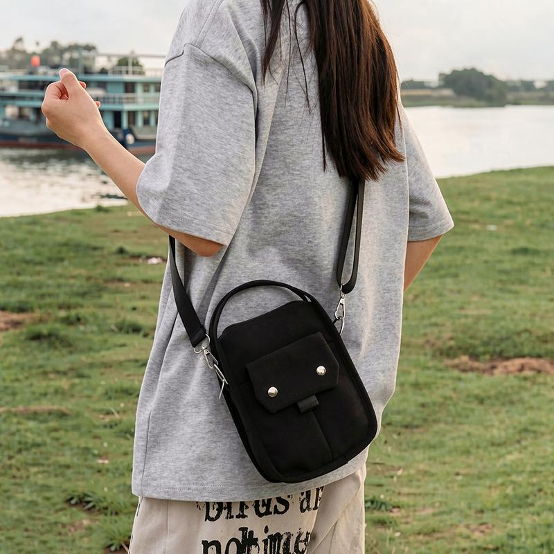 Women's Nylon Handbag Solid Color Mobile Phone Bag Multi-functional Shoulder Crossbody Bag