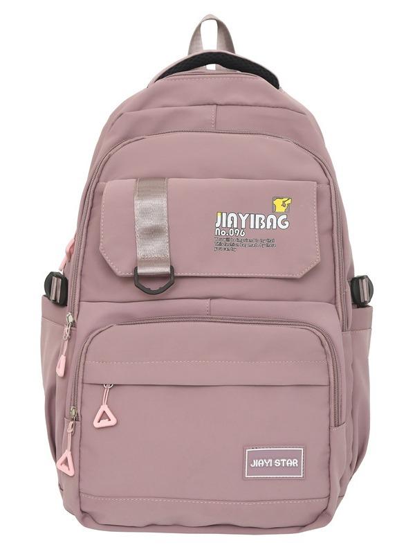 

Сплошной цвет рюкзак студент женский младших классов средней школы школьный рюкзак большой емкости студенческий рюкзак розовый