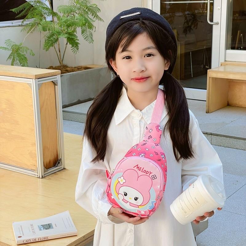 Kuromi Children Cartoon Print Nylon Crossbody Bag For Kindergarten Kids
