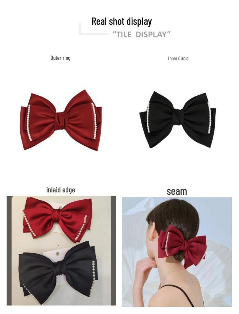 Satin Bow Spring Clip: Elegant Large Hair Accessory for 2023