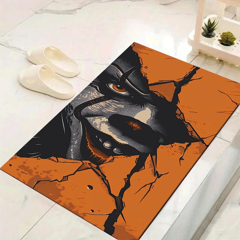 1pc Evil clown Pattern Area Rug, Anti slip Non Shedding Stain Resistant Carpet 60cm by 90cm