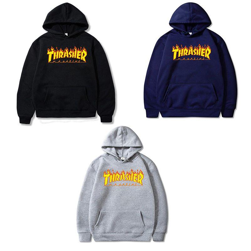 Stylish Flame Print Plus Size Men's Hooded Sweatshirt Sweater