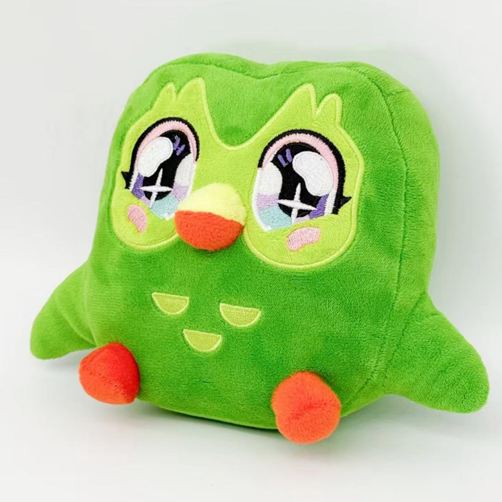 Cartoon Duolingo Green Owl Plush Toy Plushie of Duo The Owl Cartoon Anime Owl Doll Soft Stuffed Kids Fans Lovers Birthday  Gifts