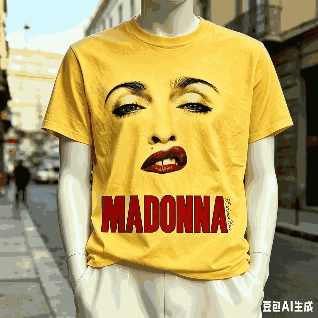 Camiseta de Algodón Transpirable Suave de Manga Corta con Estampado Gráfico de Madonna para Unisex Unisex Oversize Producto Caliente Suave